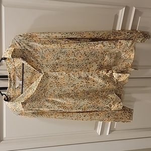 Lauren Conrad blouse with gold flowers size L